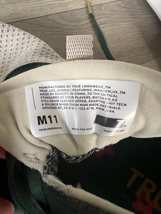 TRUE Linkswear LUX Hybrid Azalea MASTERS LE Men’s Size 11 White Green main image 9